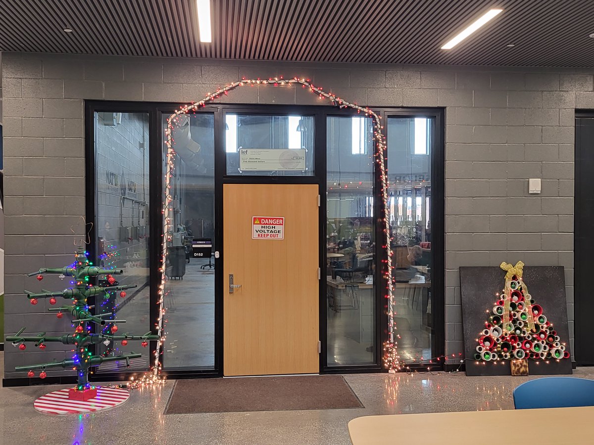 TECCWElectrical's tweet photo. Electrical and HVAC using their new power tool abilities to build Christmas themed projects out of PVC, wood, and wire. Getting into the Holiday spirit here at TECC West. @TECCwest @GilbreathJustin @JenSurgeson @lisdcte @LewisvilleISD @LewisvilleTexas https://t.co/HIKMdT05UF
