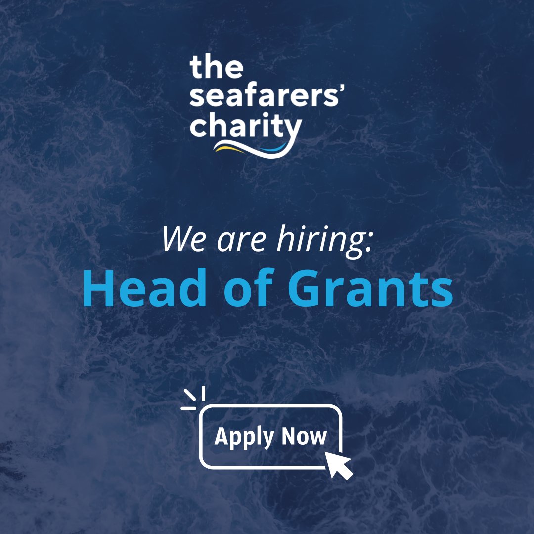 The Seafarers' Charity is hiring a Head of Grants!

You will be responsible for managing a small team delivering an annual #GrantFunding programme in excess of £2m.

This is a great opportunity to deliver welfare services to #seafarers &amp; #fishers 👇 
theseafarerscharity.org/who-we-are/vac…