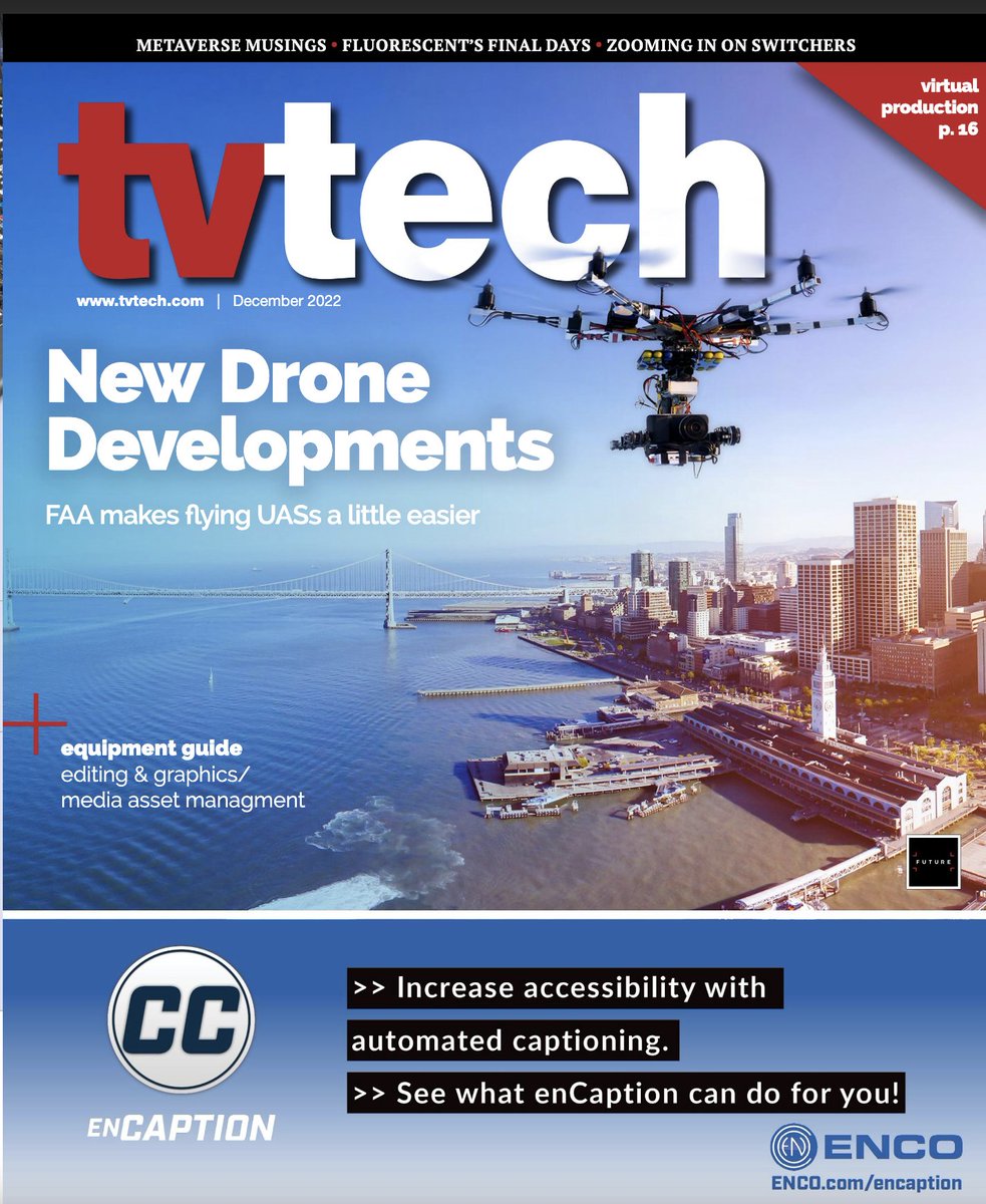 The December 2022 digital edition of TV Tech is now available! Check out our cover story on drones as well as Bob Kovacs' coverage of how production switchers are adapting to the Zoom age.  issuu.com/futurepublishi…