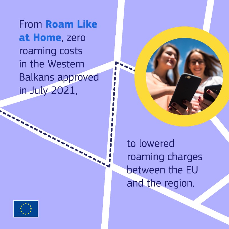 eu_enlargement_'s tweet photo. Today, a group of Telecom operators from the Western Balkans and the 🇪🇺EU have agreed to a first voluntary reduction of roaming charges between the EU and the Western Balkans starting on 1 October 2023.