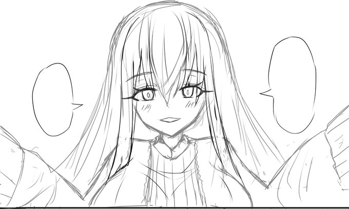 次の絵のラフなんすけど、マナちゃん可愛い 