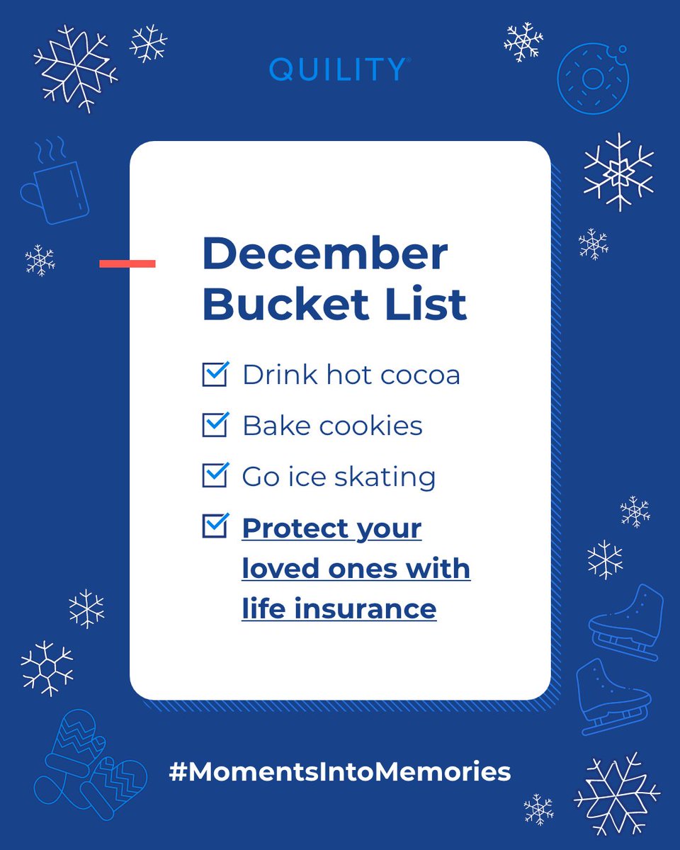 What's on your December to-do list? Whatever you have planned, make sure that protecting those who make the moments of the season your favorite memories is included! ☃️

#MomentsIntoMemories #LifeInsuranceIsLoveInsurance