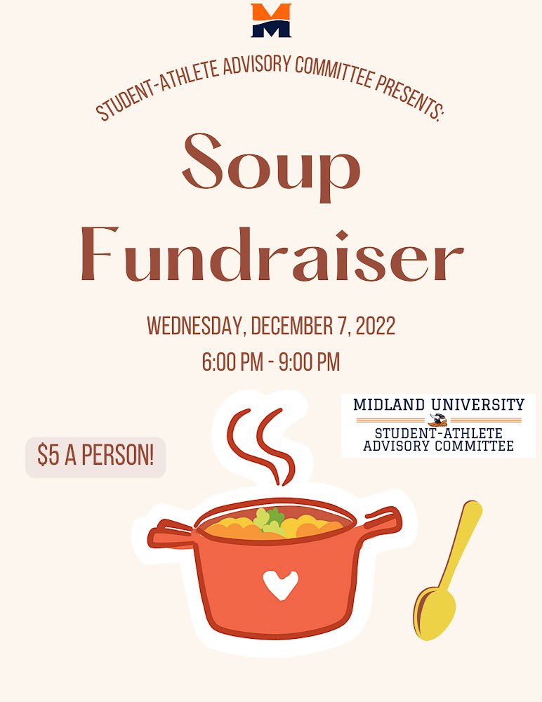 _MUSAAC's tweet photo. Join us for our Soup Cook Off tomorrow evening in Wikert Lobby. Try 15+ soups and support our basketball teams 🍲 🏀 https://t.co/Rsz6ONYN14