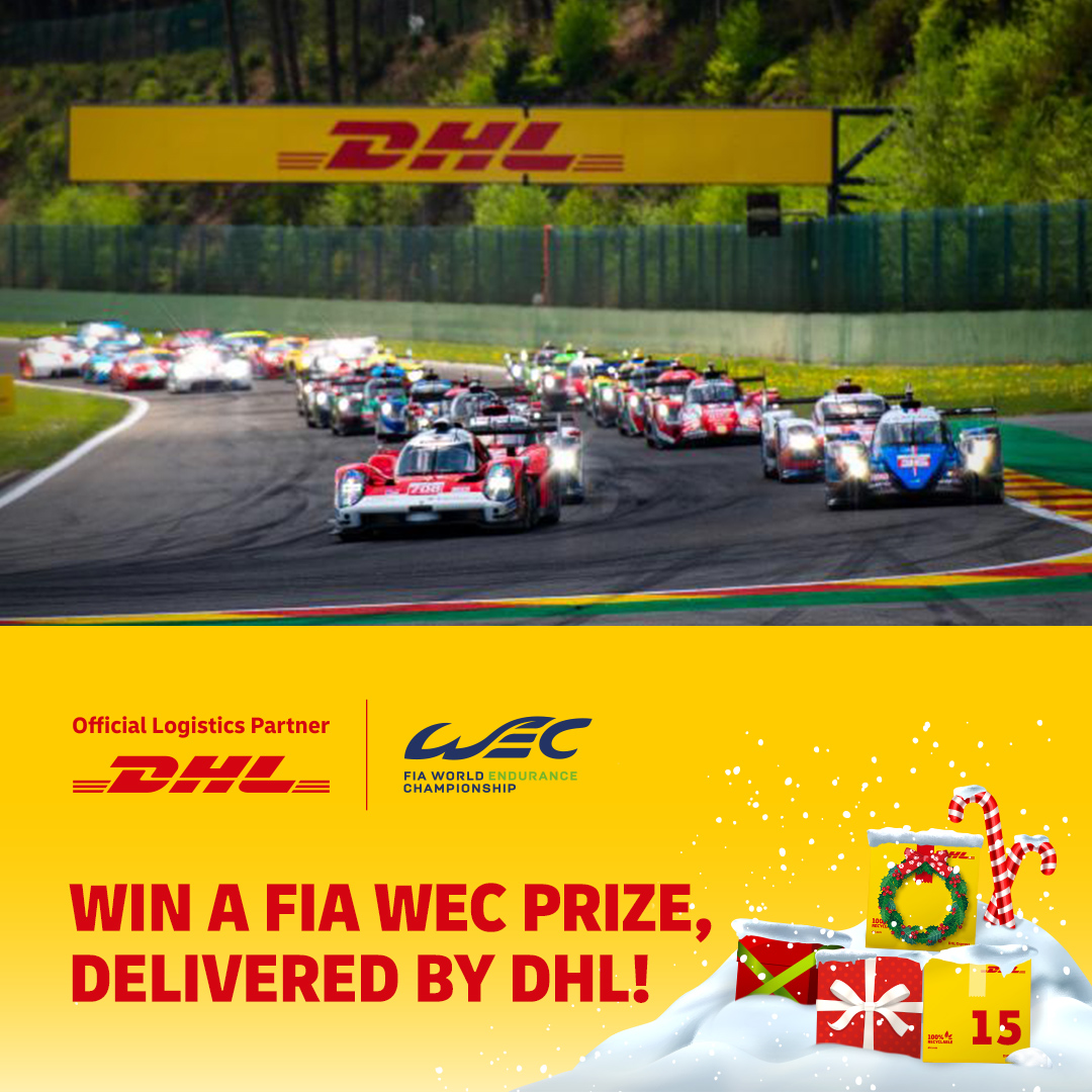Start your Thursday off with a bang thanks to our 2022 advent calendar...🚗

Every day we're giving you the chance to win spectacular prizes, so why miss out? 

Today it's @FIAWEC 's turn, for a chance to win simply head to the link below👇:
bit.ly/DHLWin

#24DaysofDHL