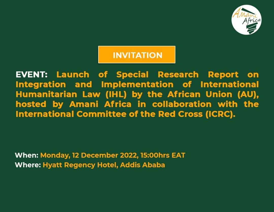 ICRC_AfricUnion's tweet photo. #CommingUp
.@ICRC_AfricUnion and @africa_amani Special Research Launch: ‘’Review of Integration and Implementation of International Humanitarian Law by the AU”
🗓️: 12 December 2022
⏰: 3:00PM EAT https://t.co/eNLoxT0qUj