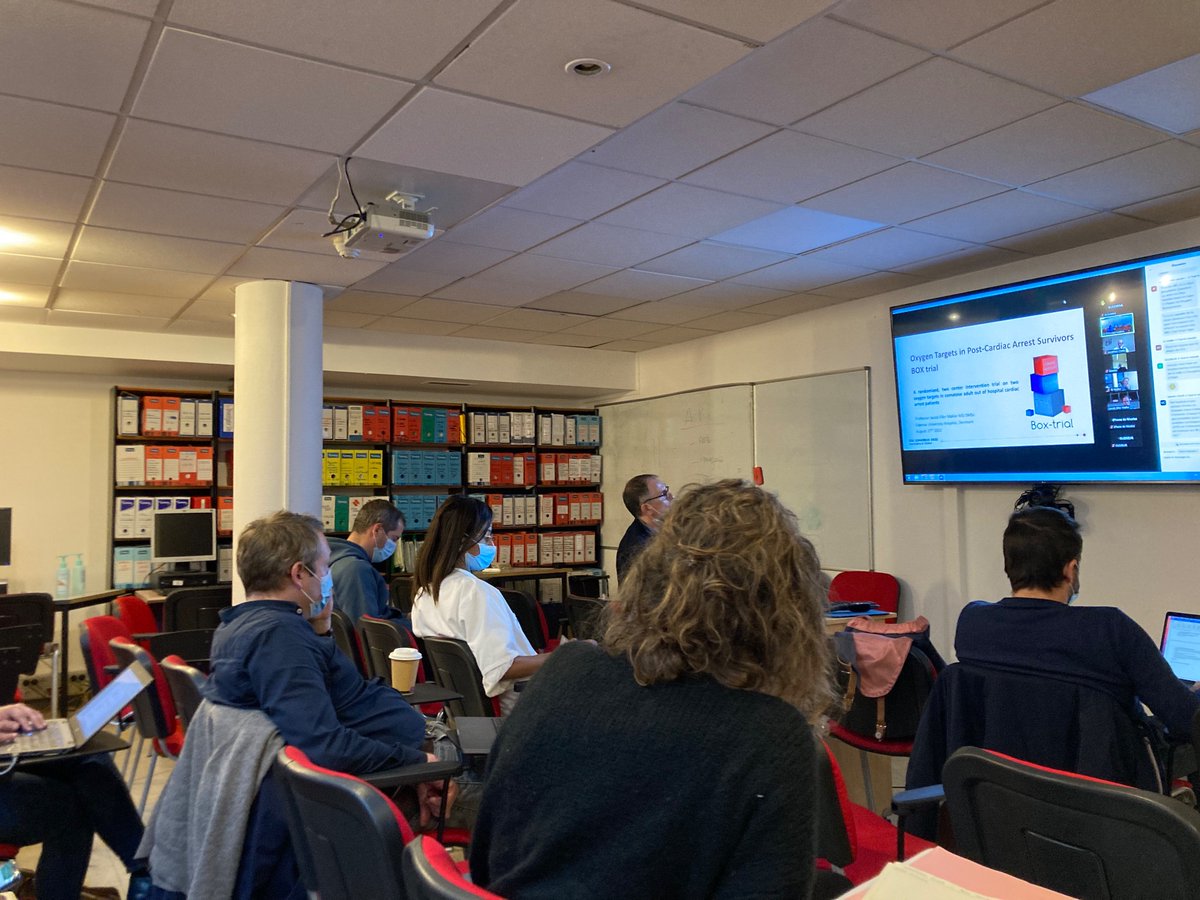 ChudeauN's tweet photo. Very interesting presentation of #BOXTrial by Jacob Møller in @AfterRosc meeting !🙏 @cardiac_group @RigsHeart ! Future collaboration between 🇩🇰🇫🇷 (and others?) cardiac arrest network? @cariou_alain @JBLascarrou @guillaumegeri @Marine__PAUL https://t.co/SO8OButsv4