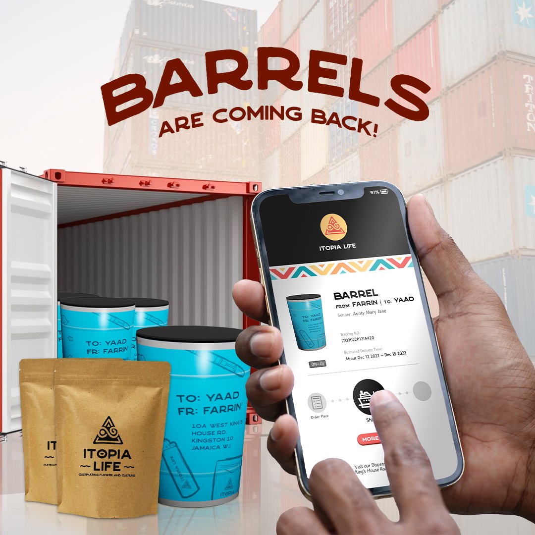 itopialife's tweet photo. The barrels from farrin have been shipped and are on their way!!

#Itopia #ItopiaLife #GanjaHealing #THC #CBD #Cannabis #MedicalMarijuana #Medication #Education #Relaxation https://t.co/eebaoSTLuj