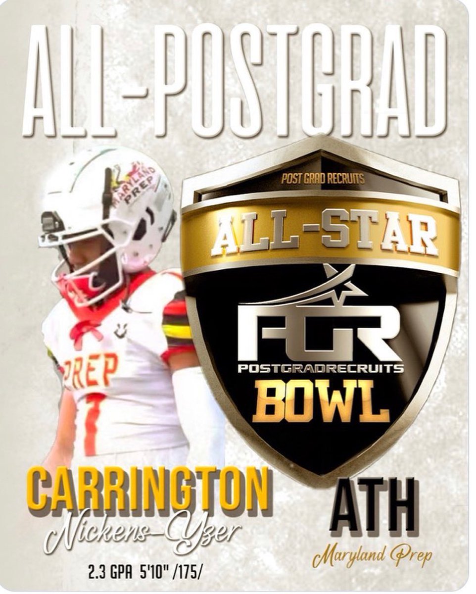 maryland_prep's tweet photo. Congratulations @lil_flavio3 for his outstanding performance during the All-star game! Carrington accumulated almost a 100yds receiving with a TD. Carrington is currently looking for a home to play next season. Please contact us for more information. Thank you! #mdprep π¦ https://t.co/StjR1YP0iF