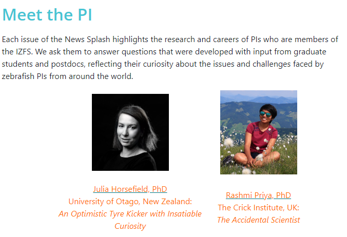 IZFS (@infoizfs) on Twitter photo Have you read the latest IZFS News Splash? Meet two stellar PI's: <a href="/JuliaHorsfield/">Julia Horsfield</a>: An Optimistic Tyre Kicker with Insatiable Curiosity & <a href="/_Priya_R/">Rashmi Priya @rashmi-priya.bsky.social</a>: The Accidental Scientist. izfs.org/newssplash/new… Have you read the latest IZFS News Splash? Meet two stellar PI's: <a href="/JuliaHorsfield/">Julia Horsfield</a>: An Optimistic Tyre Kicker with Insatiable Curiosity & <a href="/_Priya_R/">Rashmi Priya @rashmi-priya.bsky.social</a>: The Accidental Scientist. izfs.org/newssplash/new…