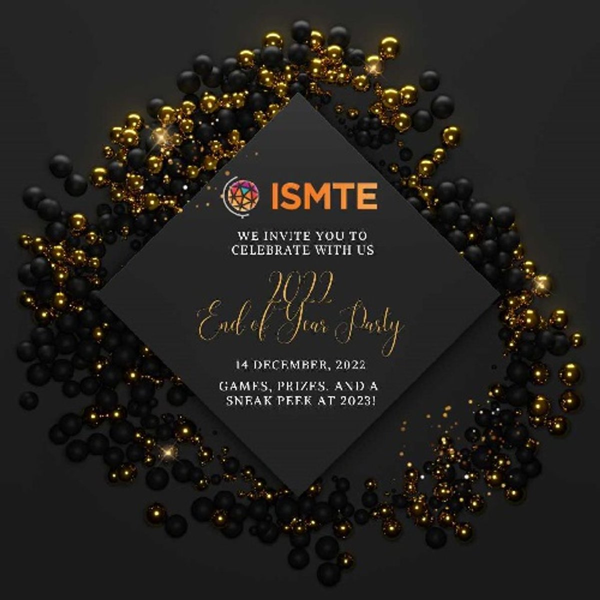 ISMTE's tweet image. Members please join us for the #ISMTE End of the Year Party - December 14 4:00 PM EST. Hosted by ISMTE Board President @mcdevimm, and board members Sven Molter, @PhaedraCress, and EON Editor Colin Trumbull. Games and prizes!
ismte.org/events/event_l…
