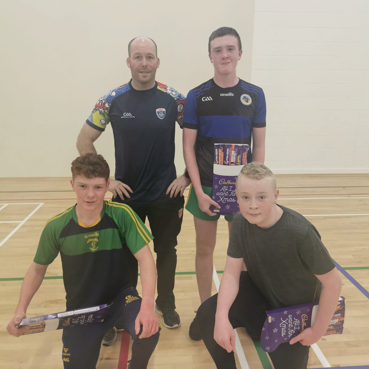Excellent finals day in  @StjoesPE_Sport for the  @Armagh_GAA Super Games 3 v 3 indoor league competition, well done to the Armagh team on winning the competition #supergames #indoor3v3 #goalsgalore #selectionboxes