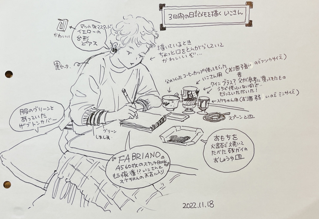 11月17/18日 3体 494/10000
#日々描く #じぇすどろ10000体
いこすけ夫妻が遊びに来ていた期間はジェスドロはできなかったのだけど、スケッチができた。 