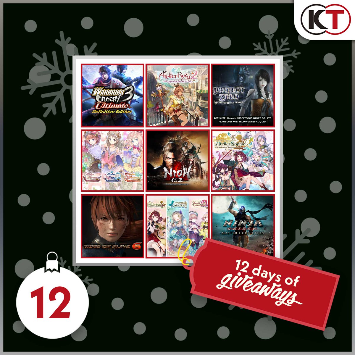 koeitecmoeurope's tweet photo. Day 12 of the #KTAdventCalendar, you can #win a digital game of your choice previously featured during this #giveaway.
 
> Follow @koeitecmoeurope
> Comment with #KTAdventCalendar 
> RT

A random winner will be chosen at 11:59 GMT on the following day and notified below. https://t.co/3mZ3lSra1r