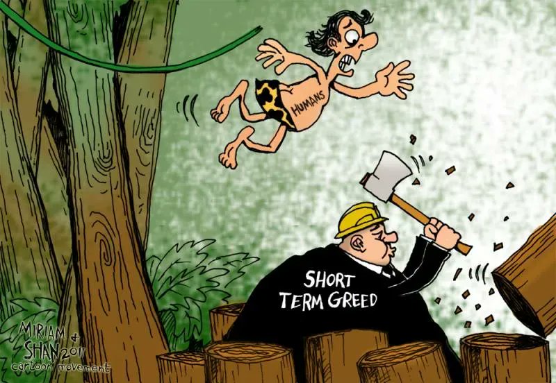 cartoonmovement's tweet image. From our archive: Humans versus short-term greed. Cartoon by Shan Wells: cartoonmovement.com/cartoon/end-li…

#nofuture #greed #shorttermthinking