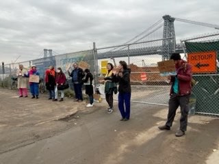 ERPAction's tweet image. One year ago today @NYCDDC &amp;amp; @NYCParks @CarlinaRivera allowed 500+ trees to be destroyed in East River Park for a resiliency plan that had no expert review. Today residents call attention to this desecration of nature