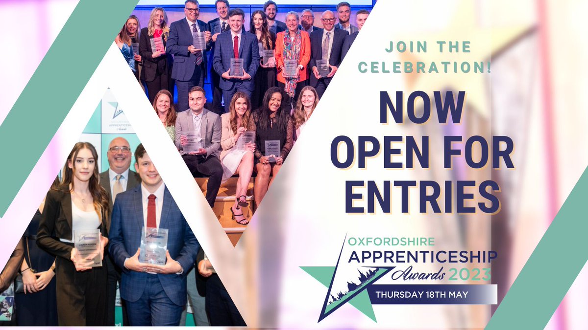 OAAwards's tweet photo. 🌟 The Oxfordshire Apprenticeship Awards 2023 are open for entries and nominations! There are 12 categories, so there's something for everyone - current and former Apprentices, employers, schools/colleges and training providers #OAAwards2023 

🏆 https://t.co/V2fXcJETEu https://t.co/oFZxT4cX0r