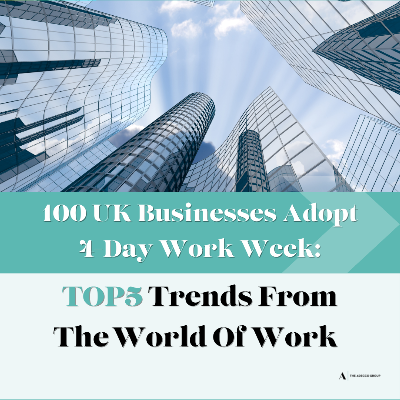 AdeccoGroup's tweet photo. 🌐 Did you miss last week’s #TOP5Trends from the #WorldOfWork?

The UK businesses permanently adopting the 4-day work week. Plus, the AI systems that could replace humans, more return-to-office orders, and Canada’s plan to fix labour shortages. 

To read more 👇

#FutureOfWork