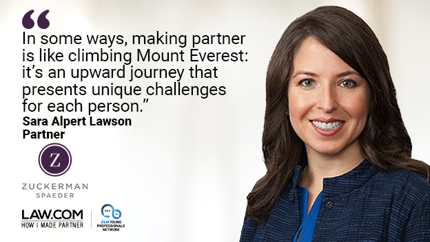 lawdotcom's tweet photo. #HowIMadePartner: "Sustained excellent work product; strategic thinking; excellent judgment; trial and litigation experience; and developing meaningful relationships with clients and colleagues all factor into the decision." —Sara Alpert Lawson, @ZS_Law. » https://t.co/BS6HrWe3xq https://t.co/r2q13RnnHh