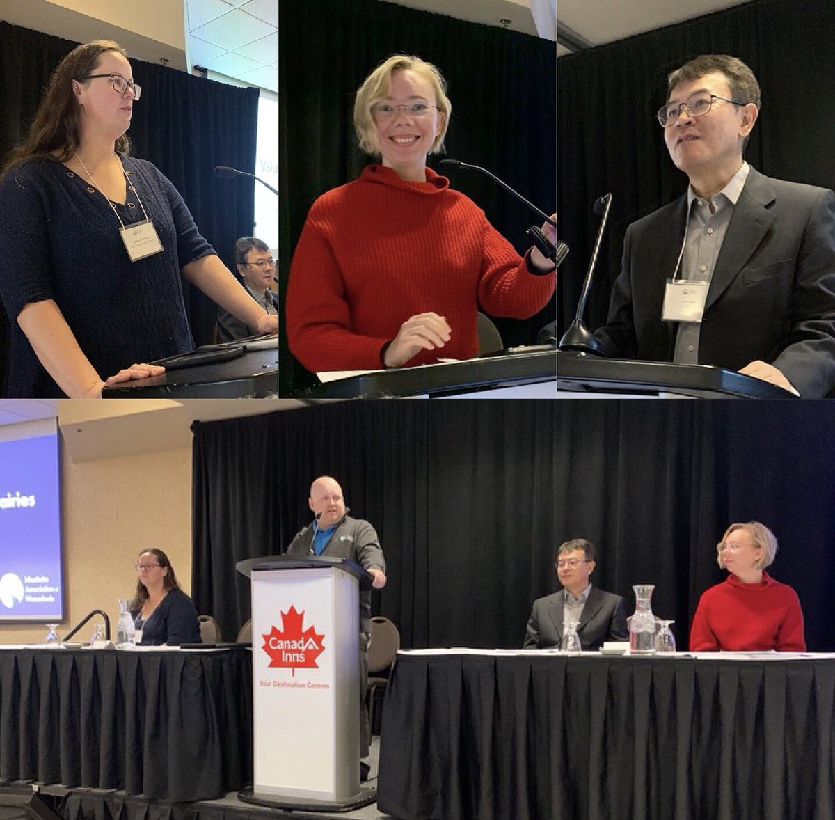 MB_Watersheds's tweet image. We’ve kicked off today’s speaker sessions at the Manitoba Watersheds Conference with a panel discussion on some of the socio-economic results of the Living Lab Eastern Prairies program. #Watersheds2022