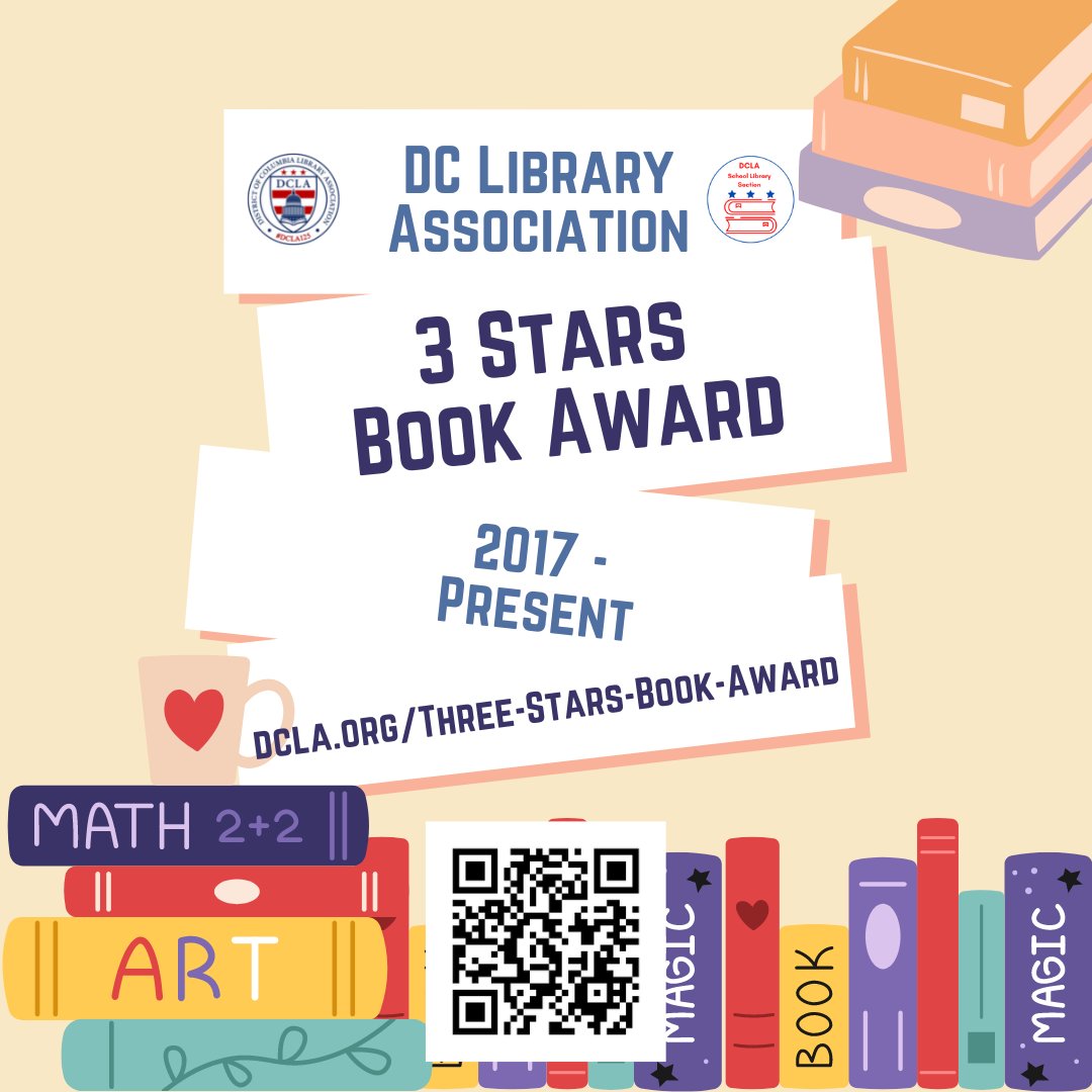 Celebrate and display the #ThreeStarsBookAward titles year-round. Feel free to use this graphic and share the website with the full list of Three Stars nominees and winners from 2017 to present. @DCLA_SLS @DCLALibrarians @dcpl #DCReads
dcla.org/Three-Stars-Bo…