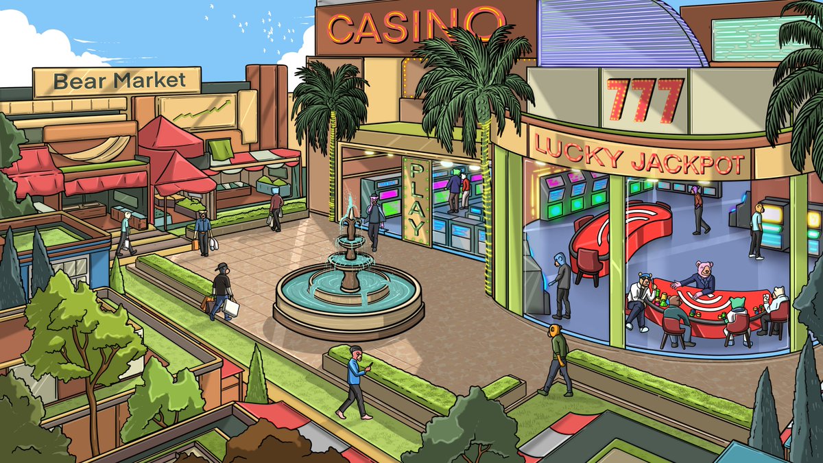 SuiOkayBears's tweet photo. Our first graphic concept of the Bear World Metaverse

At our Bear Market, users can sell and purchase 3D Bears, commodities, and assets associated with the Bear World. To let off some steam, Bears will be able to participate in standard casino games.

3D Renders coming soon🚀 https://t.co/4m1cd6GZxt