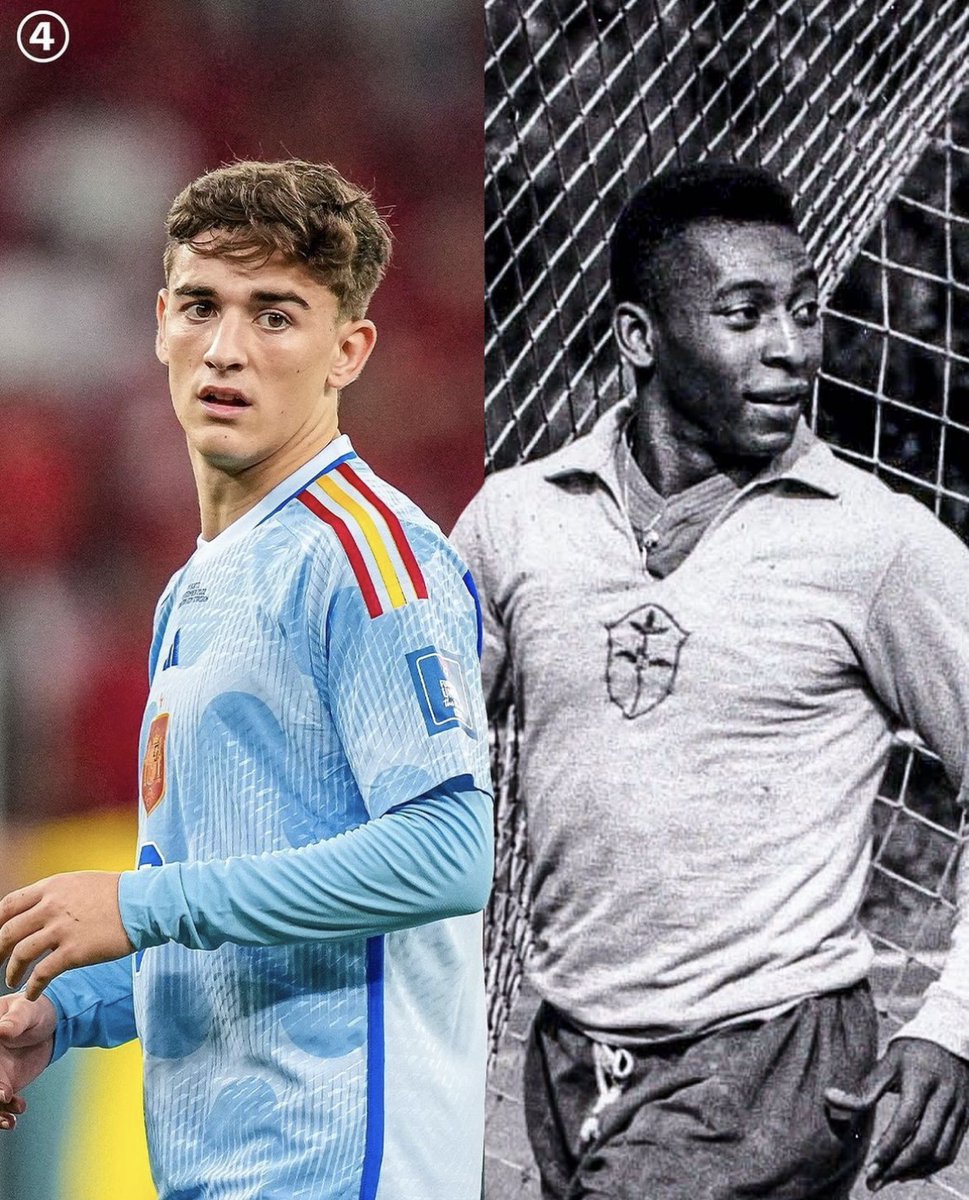 433's tweet photo. Pablo Gavi (18 years, 123 days) becomes the youngest player to start a World Cup knock-out game since Pelé (17 years, 249 days) in 1958 💎🇪🇸 https://t.co/zErjZEn7Di