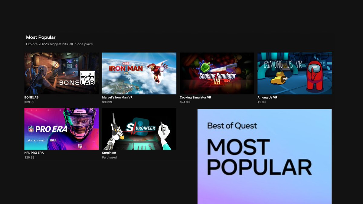 Surgineer was selected in the 6 most popular games of 2022 by <a href="/MetaQuestVR/">Meta Quest</a>! 🎉🥳