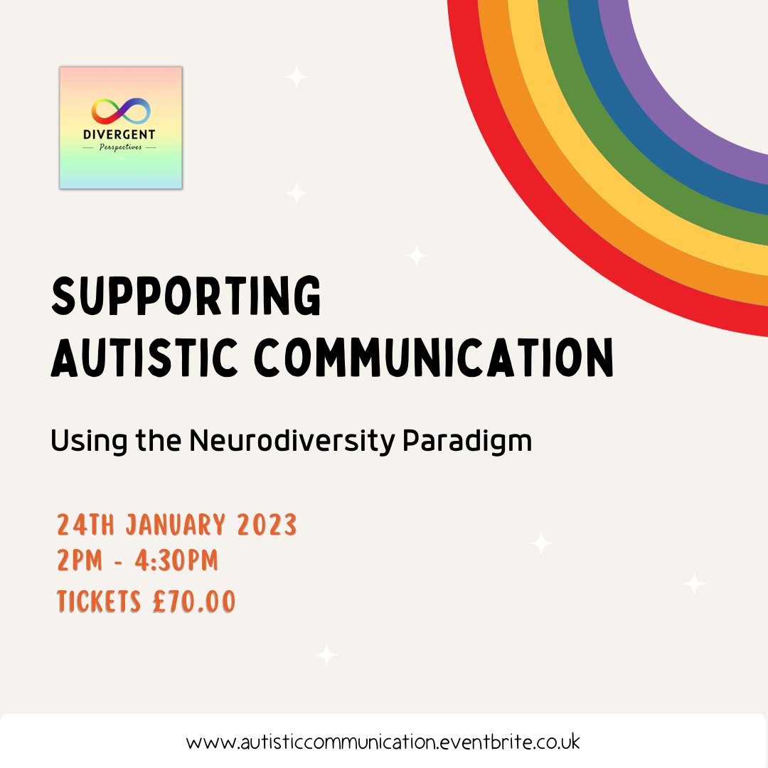 DivergentSLT's tweet photo. Our first training of 2023! This combines our 2 most popular trainings; "Honouring Autistic Communication" and "Introduction to The Neurodiversity Paradigm". Ideal for #SLTs, #OTs, #teachers - https://t.co/d0qxMsapBi https://t.co/bbJScqTBta