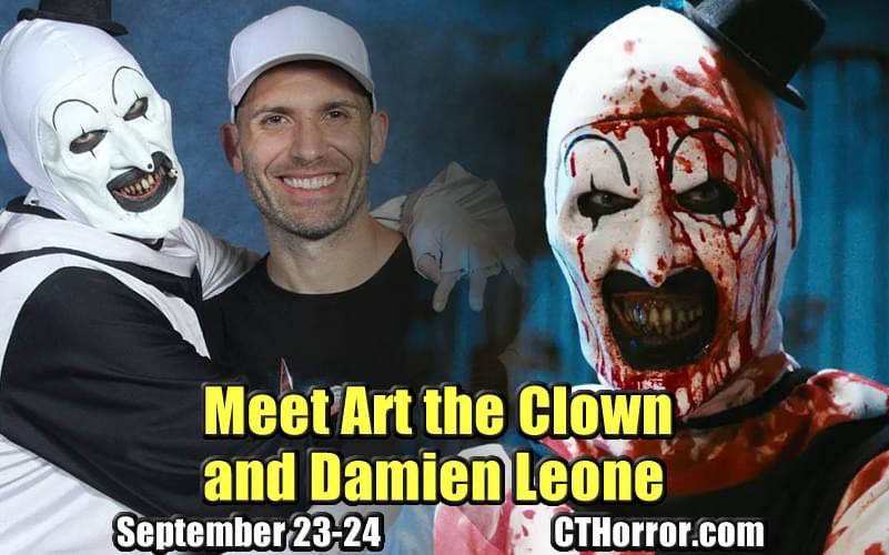 CTHorrorFest (@cthorrorfest) on Twitter photo How about we roll into December with our first guest announcements for next year’s show? Let’s welcome <a href="/damienleone/">Damien Leone</a> and #DavidHowardThornton of #Terrifier! #Horror #Convention #CTHorrorFest #ArtTheClown #MutantFam How about we roll into December with our first guest announcements for next year’s show? Let’s welcome <a href="/damienleone/">Damien Leone</a> and #DavidHowardThornton of #Terrifier! #Horror #Convention #CTHorrorFest #ArtTheClown #MutantFam