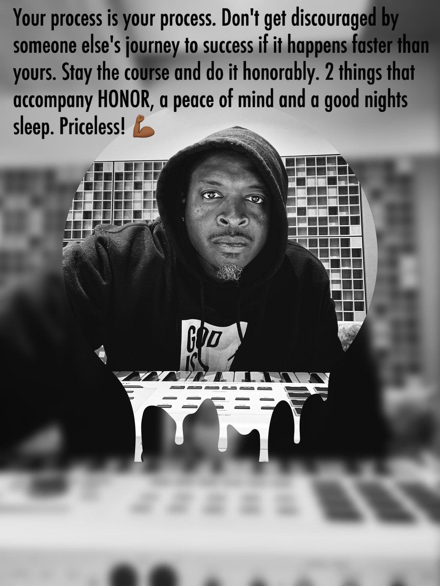 ChrisBurks9's tweet photo. Your process is your process. Don't get discouraged by someone else's journey to success if it happens faster than yours. Stay the course and do it honorably. 2 things that accompany HONOR, a peace of mind and a good nights sleep. Priceless! #Producer #Engineer https://t.co/SM5uqDVEvg