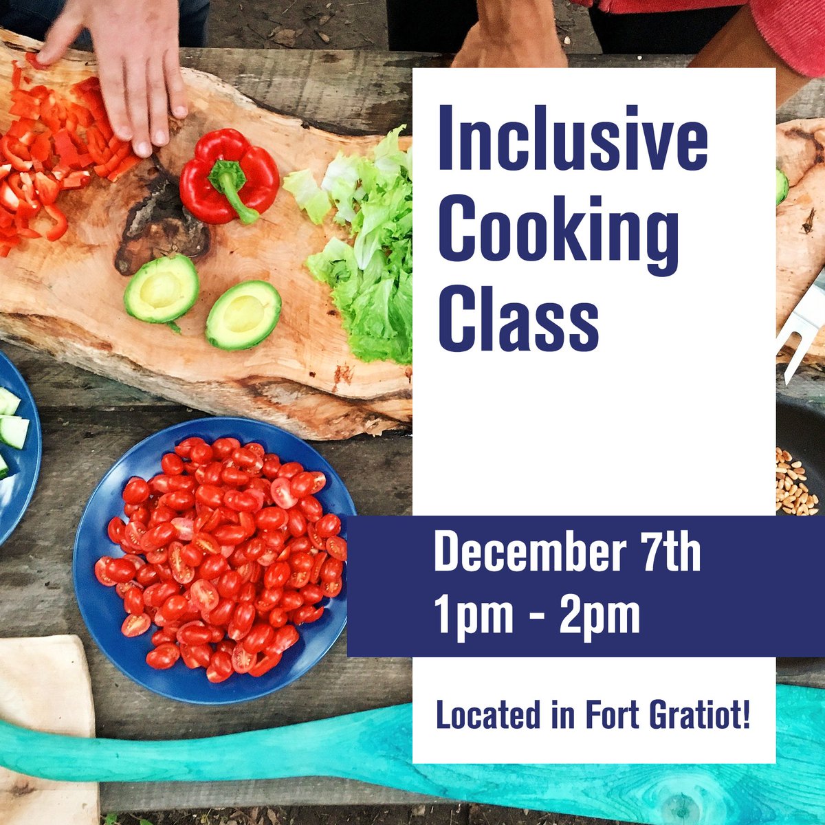 michiganspil's tweet image. When it's cold outside, spend your time in a warm kitchen--join our REC-IT cooking class in Fort Gratiot! Tomorrow from 1-2pm, we'll be trying new recipes and techniques in an inclusive, small-group setting. Register at dnemichigan.org/event/rec-it-c…