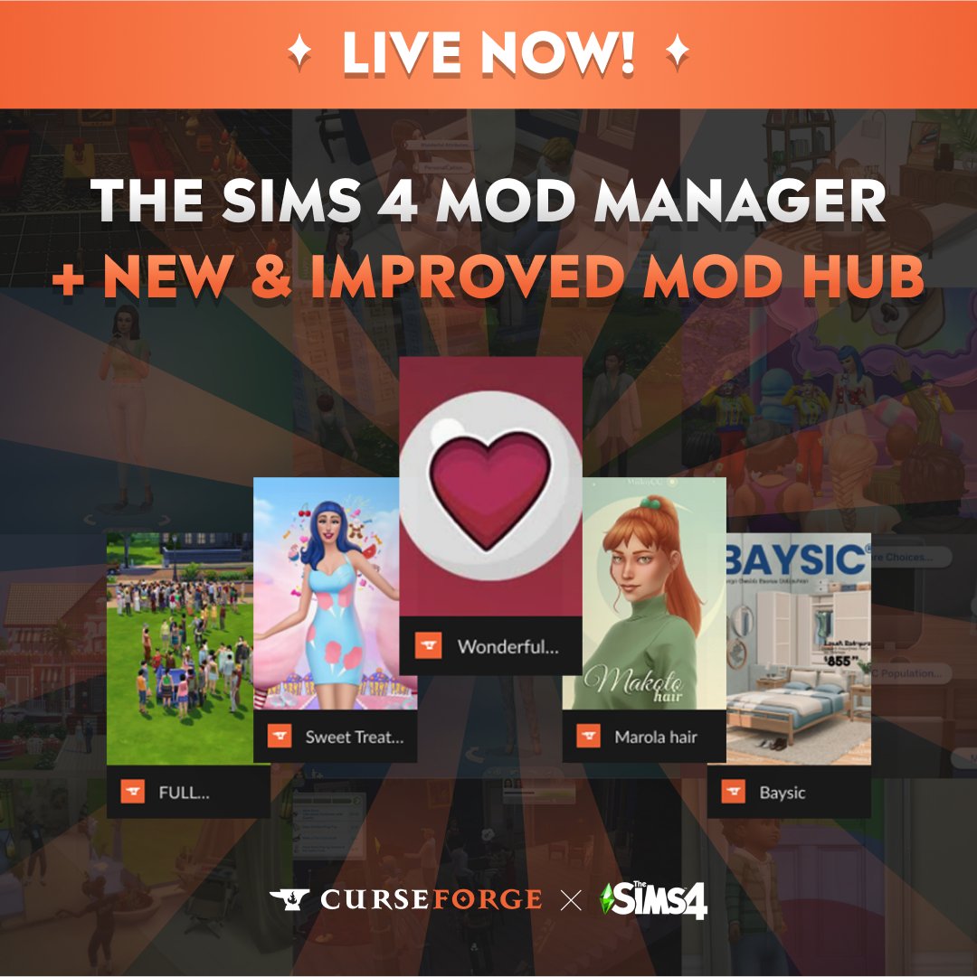 CurseForge on X: This is it: The Sims 4 is officially available on the  CurseForge app! Yes, this means you finally have an official, safe and  curated #TheSims4 Mod Manager. This open