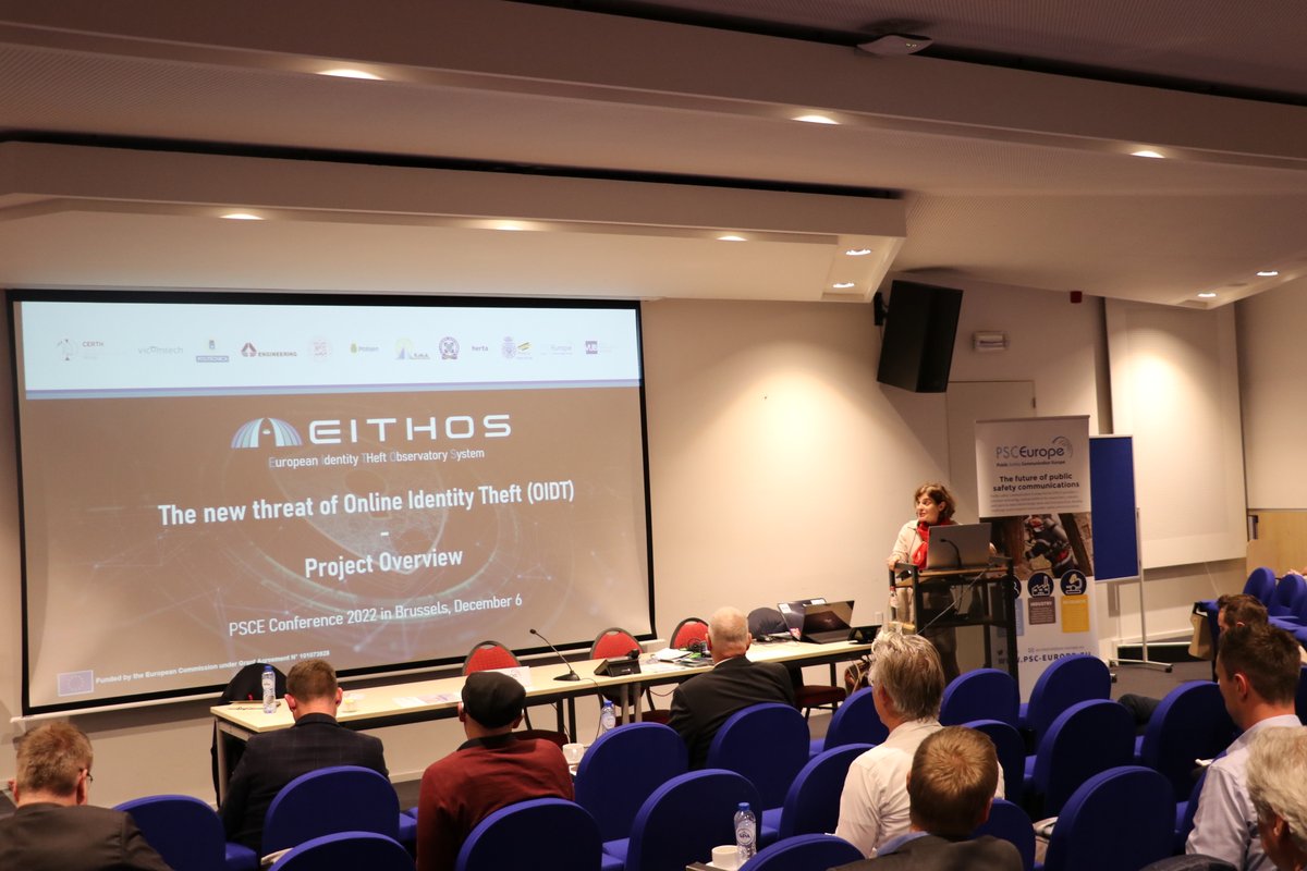 psc_e's tweet photo. Marie-Christine BONNAMOUR @psc_e presents the #EITHOS Project: addressing the rising threat of identity theft #PSCEConference #PublicSafety https://t.co/evJtEWnkxe