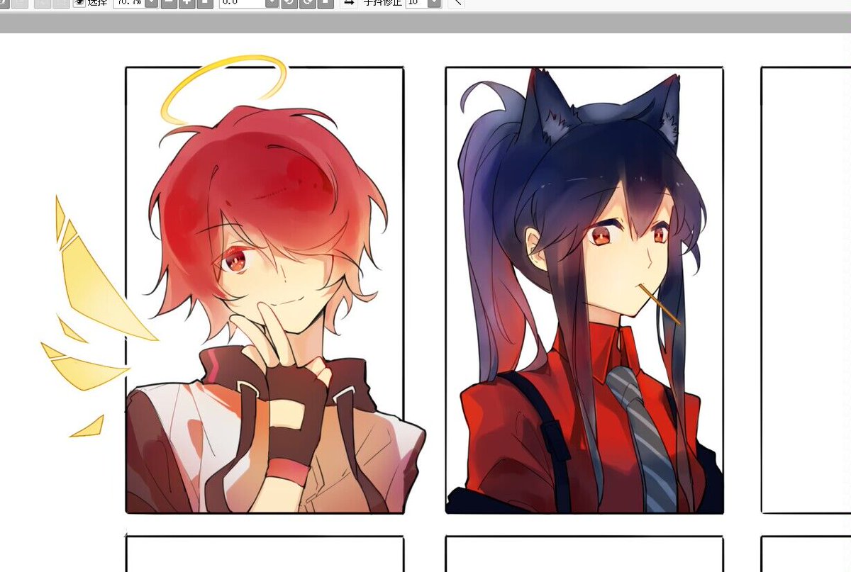 Threy_Z's tweet photo. 群里点了几个干员头，练练手
（2/6）
#アークナイツ #ArknightsFanArt 
#能天使
#德克萨斯 https://t.co/IyYxWqMTEi