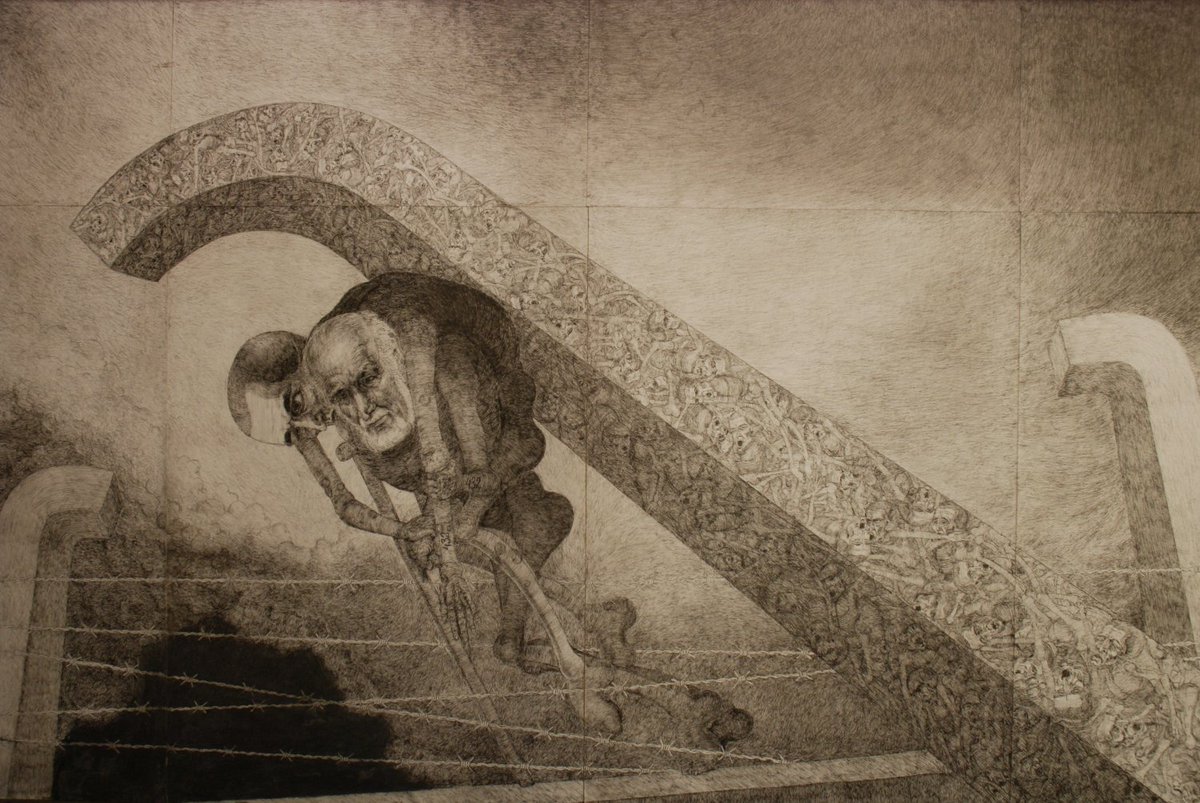 6 December 1921 | A Pole, Marian Kołodziej, was born in Raszków.

Deported to #Auschwitz from Tarnów on 14 June 1940 in the first transport of Poles to the camp.
No. 432
He survived.
After the war he was a painter &amp; stage designer. 
Author of monumental „Negatives of Memory”.