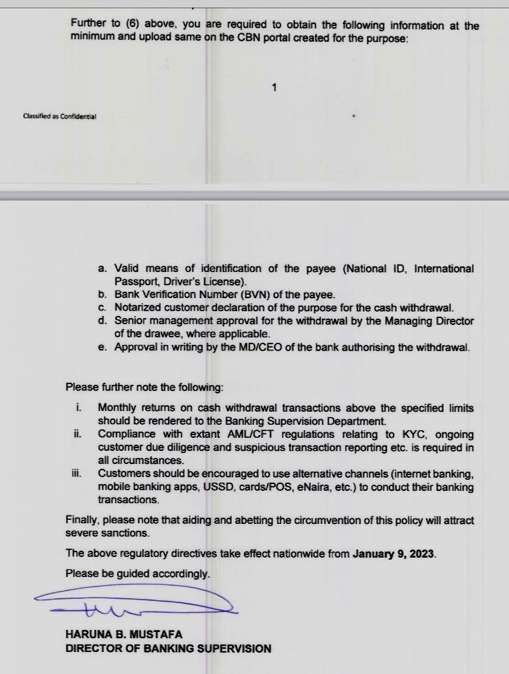 FjTnpXtWIAEmm-D?format=jpg&name=medium BREAKING: Naira redesign: Cash withdrawal above N100,000, N500,000 attract 5%, 10% charges