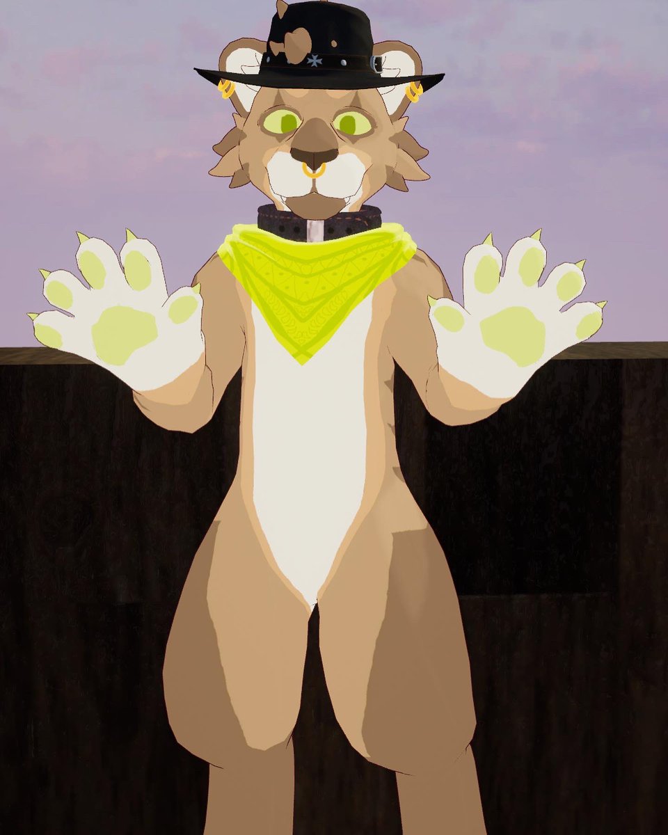 OtterDrawzz's tweet photo. Vrchat retexture I did of my dabloon outlaw cat!
#dabloonsona #vrchat #vrchatretexture #vrchatfurry #vrchatavatar #vrc #avatarretexture https://t.co/UcXvO8vj5x