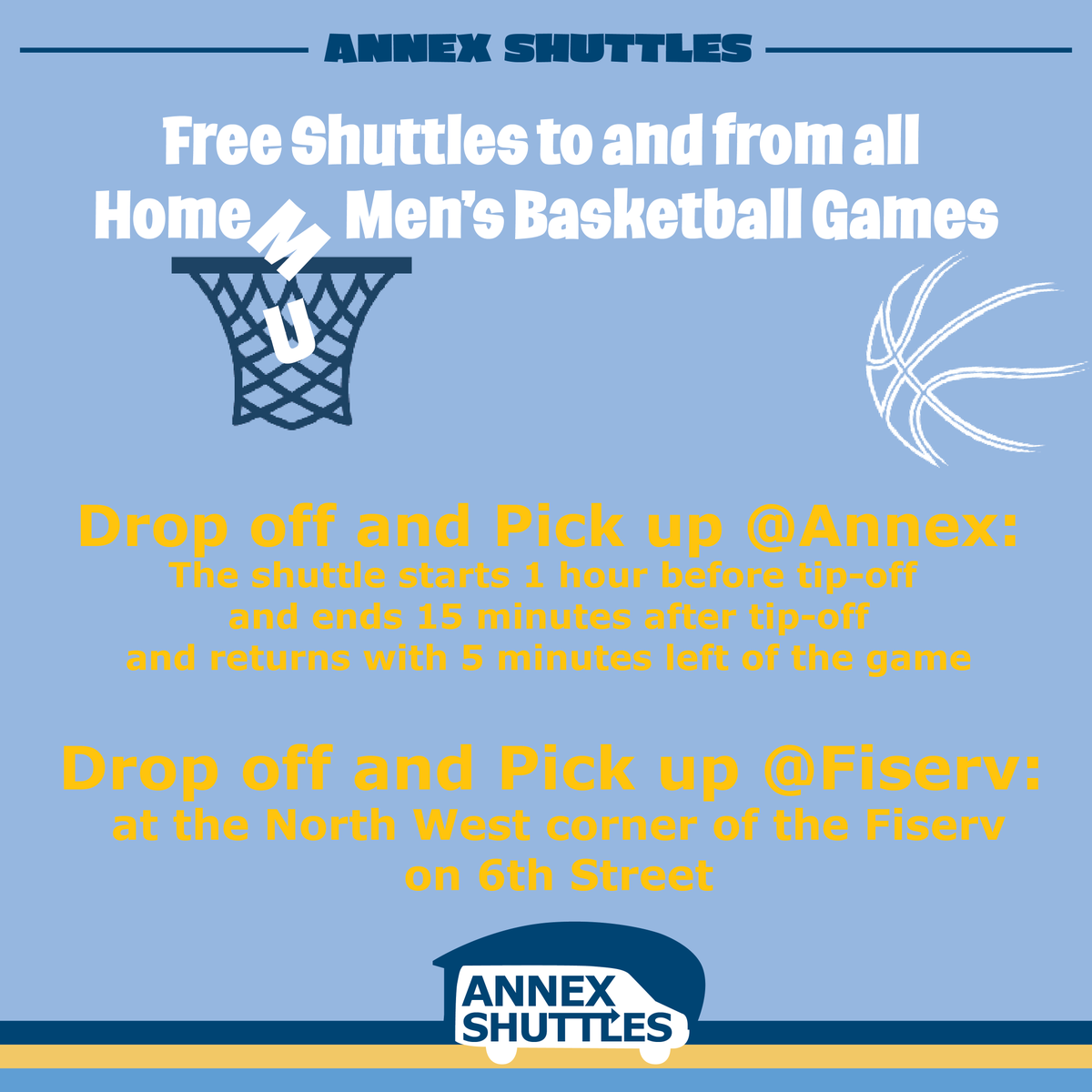 MUannex's tweet photo. It is game night for MU Men's Basketball!
Marquette v. NC Central
Tip off is at 7:30 @ the Fiserv Forum
Go Golden Eagles! https://t.co/pkkzzLIcmU
