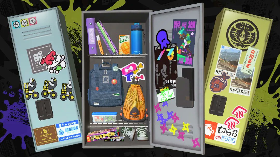 nintubers's tweet photo. Con la stagione fredda di #Splatoon3 sono arrivate nuove decorazioni e anche diversi adesivi per il vostro #armadietto, ma non solo: potrete anche piegare e impilare più velocemente i vostri abiti!
Avete il gioco? Come avete personalizzato il vostro #armadietto? https://t.co/cqhLAbUVfn