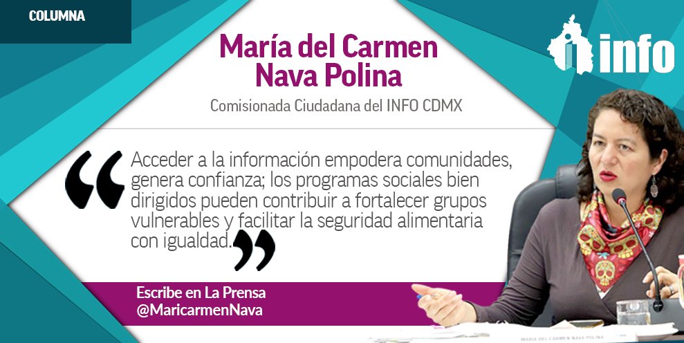 HOY, te recomendamos leer “Transparencia en la seguridad alimentaria (el caso de las gallinas)”, es la #ColumnaDeOpinión de la Comisionada del INFO CDMX, <a href="/MaricarmenNava/">María del Carmen Nava Polina</a>, que se publica en <a href="/laprensaoem/">LA PRENSA</a>
Lectura completa👉🏾bit.ly/3FvjlUE