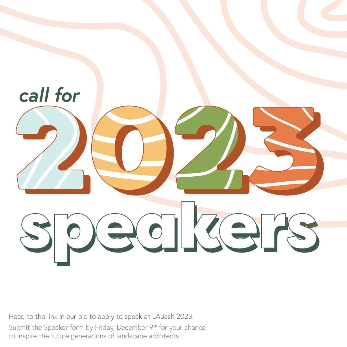 NationalASLA's tweet image. Apply to speak at LABash, the annual landscape architecture conference hosted by students for students. Share your ideas with the future trailblazers of the landscape architecture profession. Applications are due December 9, 2022. bit.ly/3iJwUH5 #LABash2023