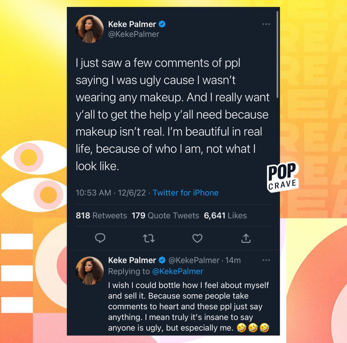 Pop Crave on Twitter "Keke Palmer responds to trolls making fun of her