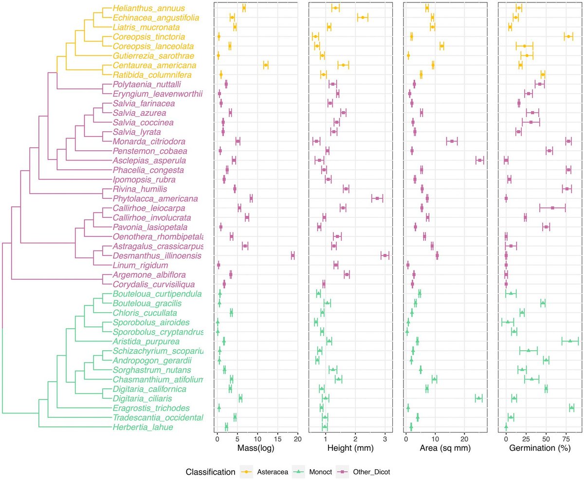 Matt Johnson, PhD (@mossmatters) on Twitter photo Congrats to <a href="/chenyanniii/">yanni chen</a> on her first ever publication!
The phylogenetic signal in seed traits for shortgrass prairie species does not help predict germination (in contrast to studies in other systems) 1/2
frontiersin.org/articles/10.33… Congrats to <a href="/chenyanniii/">yanni chen</a> on her first ever publication!
The phylogenetic signal in seed traits for shortgrass prairie species does not help predict germination (in contrast to studies in other systems) 1/2
frontiersin.org/articles/10.33…