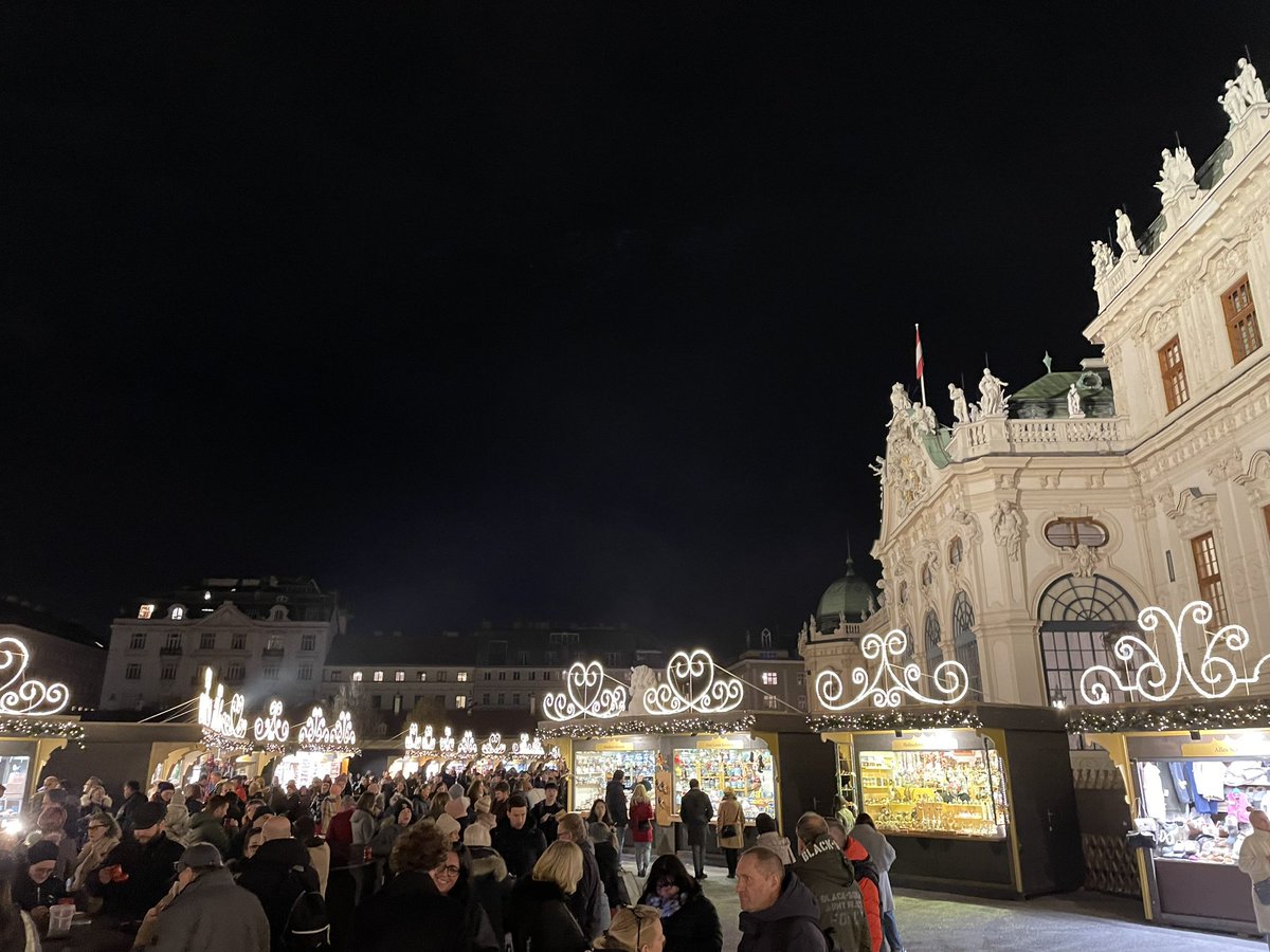 TabesTravels's tweet photo. The #BelvederePalace Christmas Market is stunning at night! 

#vienna #austria #christmasmarket #tabestravels https://t.co/X1zSRbqG8Z