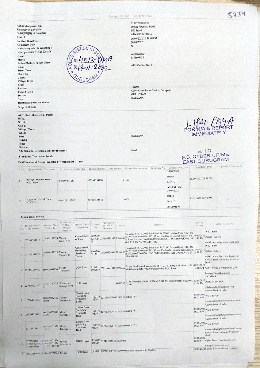 Ajeetpatel1985's tweet photo. 71500/- from my bank ICICI account was fraud on 30Sept.22.After that I immediately informed. it's been 54 days and still no response from the cybersecurity team from sector 47. Gurgaon Haryana
My ACK No31309220012527
Please help me sir. https://t.co/0GmcNhOR0U