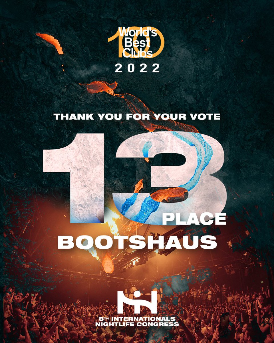 bootshaus_club's tweet photo. Thank you for Voting us on No. 13 of World's Best Club International ❤️  @nightlifeinter 

#bootshaus #bestclubsinternational #internationalsnightlifecongress https://t.co/fMtF3veVM5