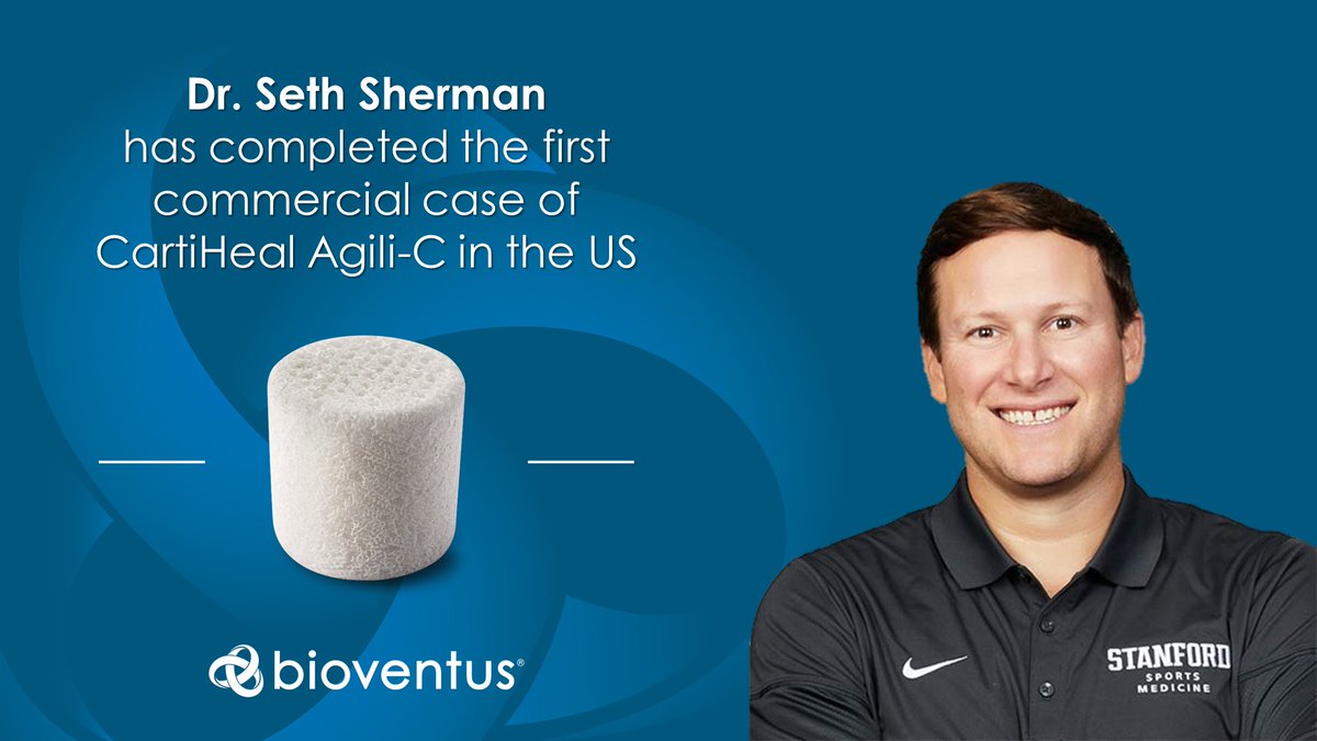 Bioventus (@bioventusglobal) on Twitter photo “We have been watching and waiting for this product for some time now especially given the positive IDE study results. I am thrilled to offer this breakthrough technology for my patients." <a href="/SethLShermanMD/">Seth L Sherman, MD</a>
CartiHeal.com
#Bioventus #CartiHeal #AgiliC #Cartilage “We have been watching and waiting for this product for some time now especially given the positive IDE study results. I am thrilled to offer this breakthrough technology for my patients." <a href="/SethLShermanMD/">Seth L Sherman, MD</a>
CartiHeal.com
#Bioventus #CartiHeal #AgiliC #Cartilage