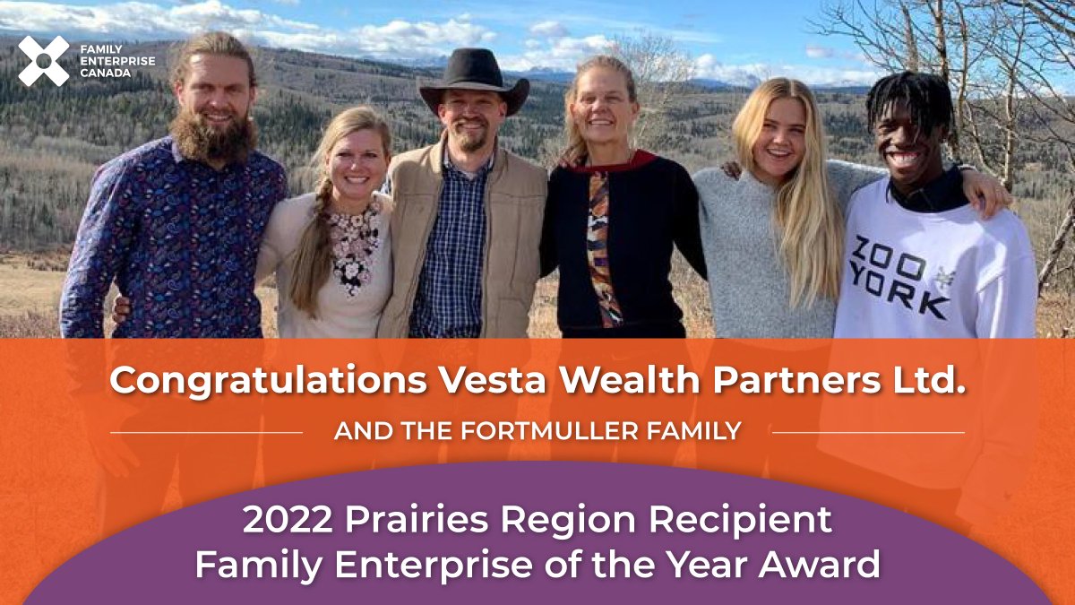 We are pleased to announce Vesta Wealth Partners Ltd. as the Recipient of the 2022 Prairies Region Family Enterprise of the Year Award! Congratulations to the Fortmuller family! Read their story: bit.ly/3HeOA7G
~
#FamilyEnterprise #FEYA #FamBiz #FamilyBusiness #Wealth
