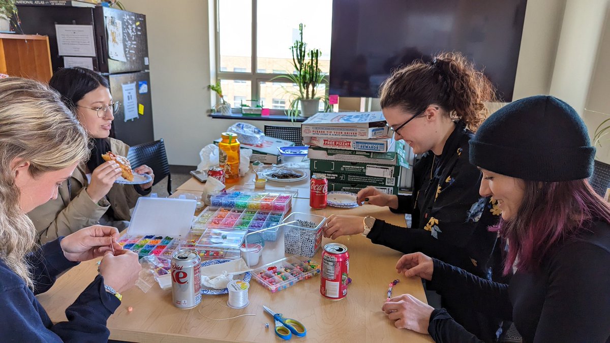 TylerAGroh's tweet photo. World Soils Day was yesterday, but in the #GrohLab, we celebrate EVERYDAY! We did have our holiday lab party yesterday filled with pizza and bracelet making! So great to spend time with the student researchers who are the backbone of the lab! @DanaSanchezerm @AnnButlerERM https://t.co/PQhlHgZ0Kc