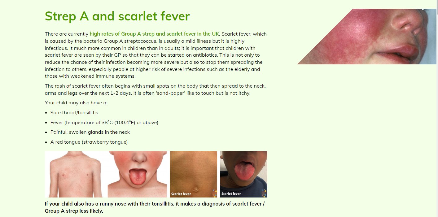 Strep A and Scarlet Fever Information - Munro Medical Centre